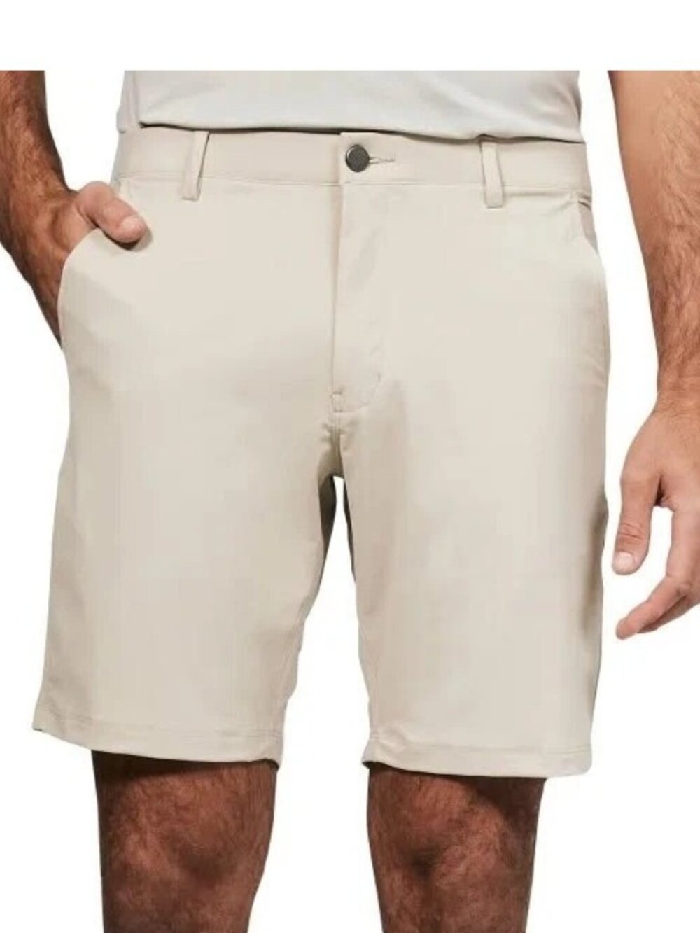 NWT Infinity Men's 36 Linearflex Performance Shorts Tan 4-Way Stretch